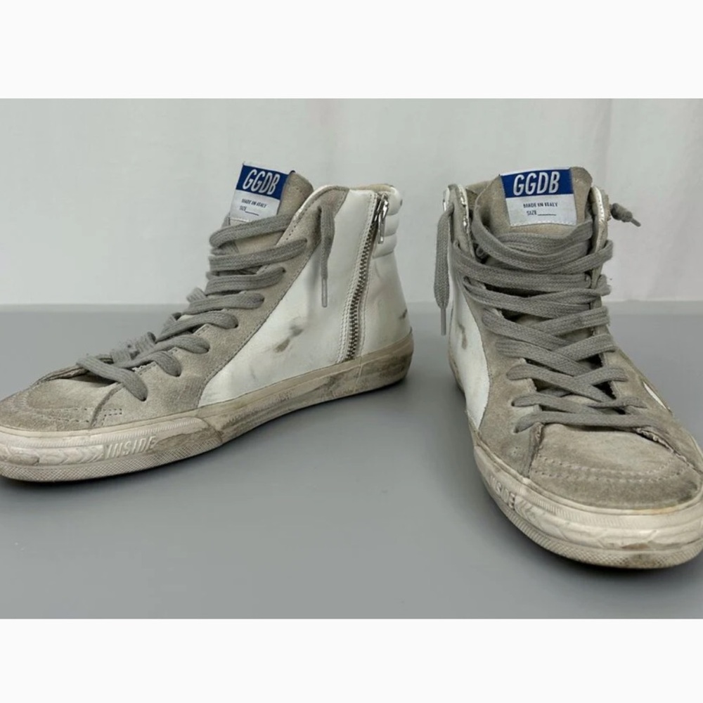 GGDB High-Top Sneakers in Gray and White